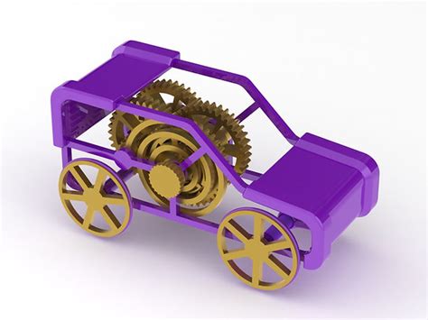 3D Printable Windup Car | Josh Crumrine