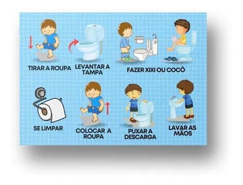 Criança No Banheiro - Arquivo Pdf Rotina Visual Do Banheiro - Pecs Autismo | MercadoLivre
