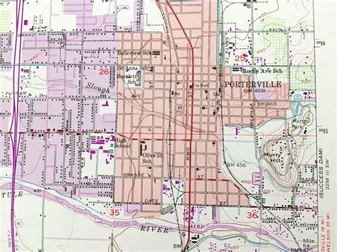 Antique Porterville California 1951 Us Geological Survey Etsy