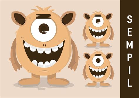 Cute Monster Character Illustration Design Vector Art At Vecteezy