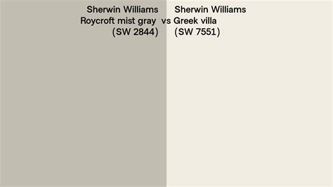 Sherwin Williams Roycroft Mist Gray Vs Greek Villa Side By Side Comparison