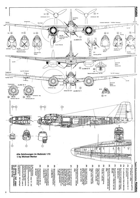 Asisbiz Artwork technical drawing Junkers Ju 88 cutaway 0C