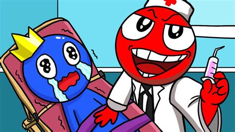 Rainbow Friends Blue Is Scared Of Doctor Red Roblox Rainbow Friends