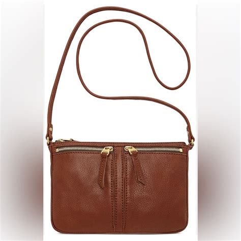 Fossil Bags Fossil Pebbled Leather Erin Crossbody Bag In Cognac