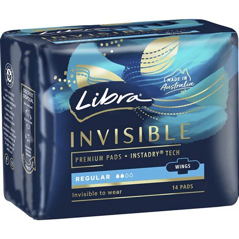 Libra Invisible Regular Pads With Wings Pack Woolworths