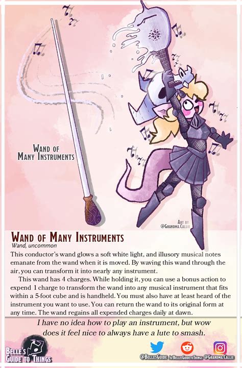 [OC] The Wand of Many Instruments - the perfect magic item for characters who are proficient in ...