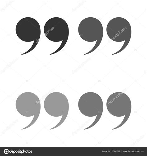 Quotes Icon Vector Set Quote Marks Black Symbol Isolated Stock Vector