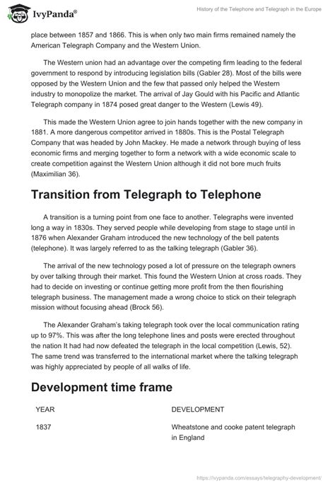 History Of The Telephone And Telegraph In The Europe 928 Words