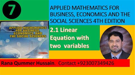 Applied Mathematics For Business Economics And The Social