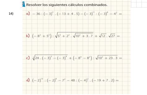 Solved Resolver Los Siguientes C Lculos Combinados A