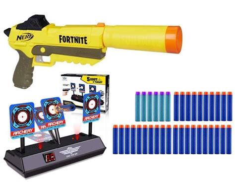 Zestaw Pistolet Nerf Fortnite SP L E6717 Elektroniczna Tarcza 3 Cele