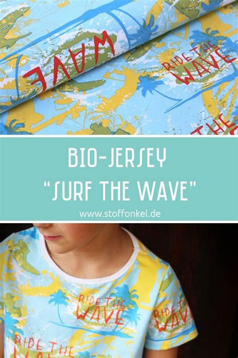 Bio Jersey Surf the wave vom Stoffonkel Alles ökologisch und fair