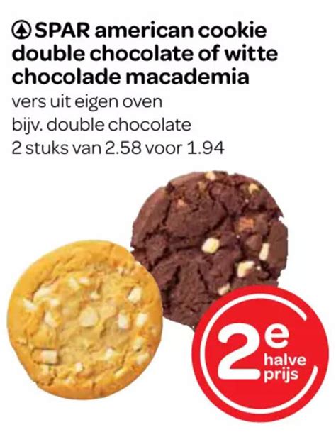 Spar American Cookie Double Chocolate Of Witte Chocolade Macademia