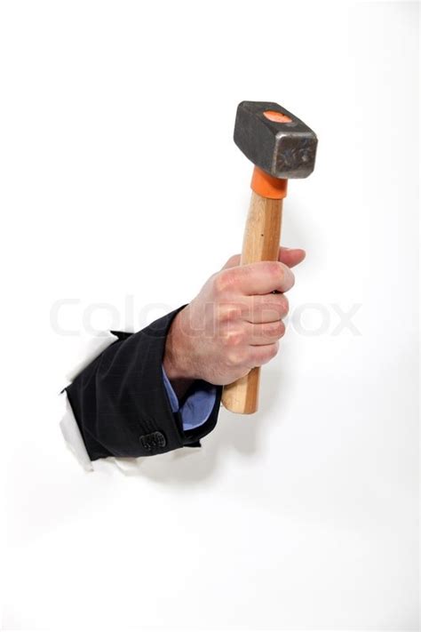 Businessman With A Hammer Stock Image Colourbox