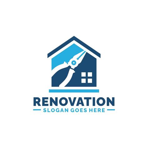 Premium Vector Home Renovation Logo Design Vector Illustration