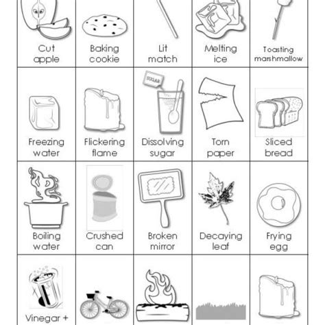 Matter Physical And Chemical Changes Card Sort Activity Classful