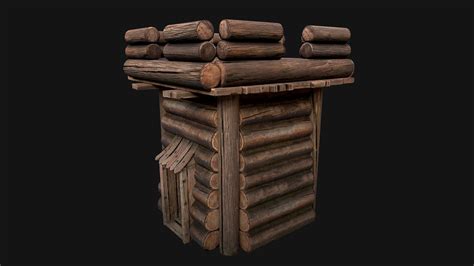 Wooden Tower - 3D Model by Dereza