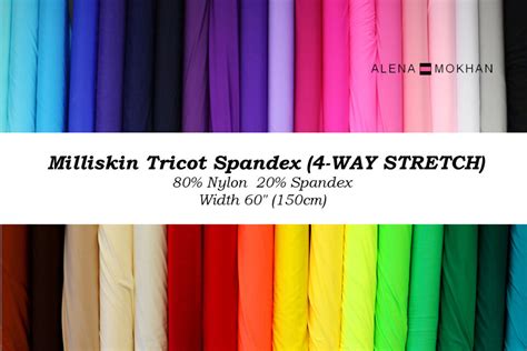 SHINY NYLON SPANDEX MILLISKIN 4WAY STRETCH FABRIC 60 BTY DANCE