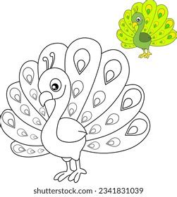 7,596 Peacock Outline Image Images, Stock Photos, 3D objects, & Vectors ...