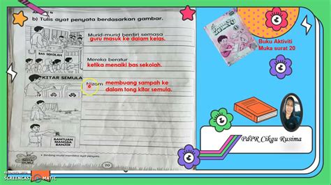 PdPR BAHASA MELAYU TAHUN 1 BUKU AKTIVITI BM JILD 2 MUKA SURAT 20