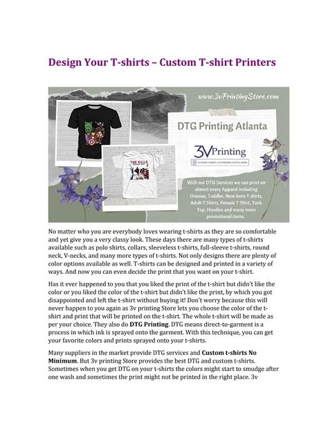 Design Your T-shirts – Custom T-shirt Printers by Screen Printing Peachtree Corners - Issuu