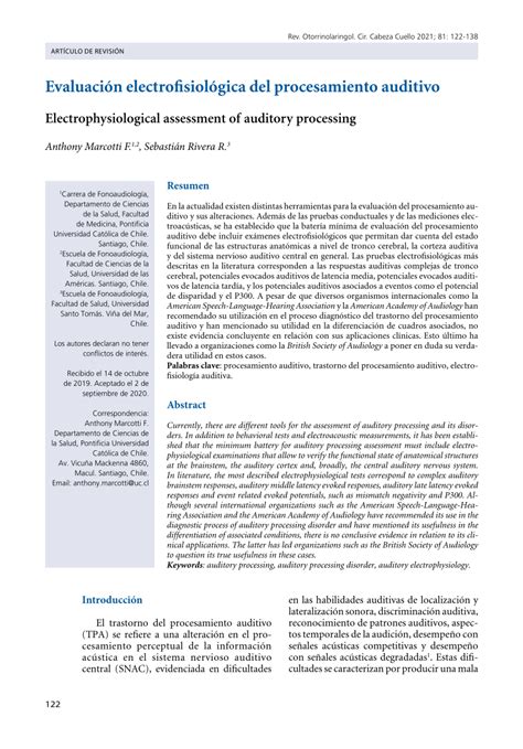 PDF Evaluación electrofisiológica del procesamiento auditivo