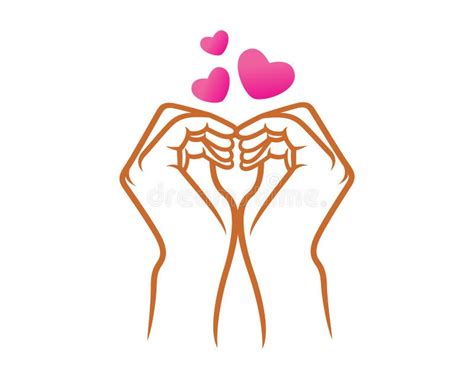 Love Hand Sign With Softly Pressed Gesture Illustration Stock Vector