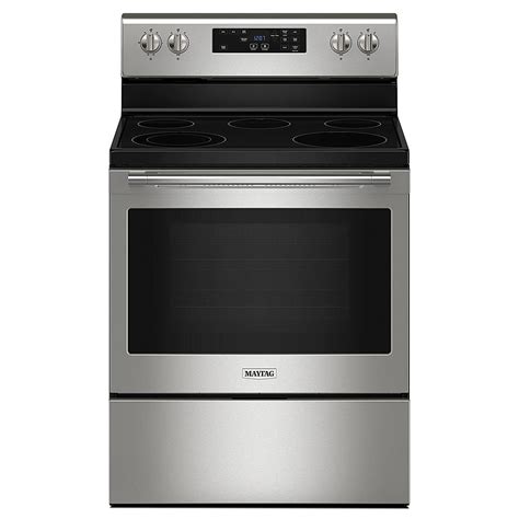 Maytag 53 Cu Ft Freestanding Electric Range With Steam Clean Stainless Steel Mer4800pz Best Buy