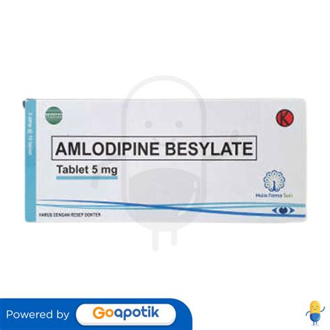 AMLODIPINE BESILATE MULIA 5 MG BOX 100 TABLET Kegunaan Efek Samping