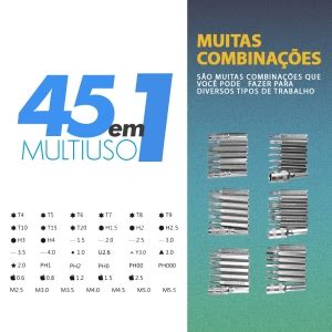 Kit Jogo de Chaves de Precisão 45 peças Telijia TE 6089C