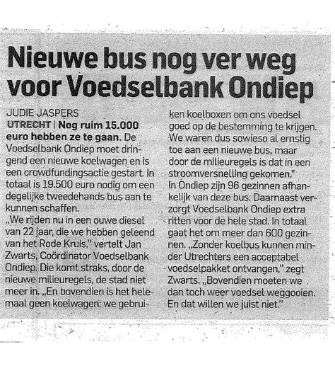 Voedselbank Heeft Nieuwe Bus Nodig Help Mee