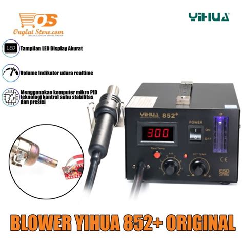 Yihua Blower Solder Uap Hot Air Gun SMD Rework Digital Station