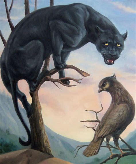 Black Panther 60x80cm Oil Painting Surrealisti Artfinder Bird