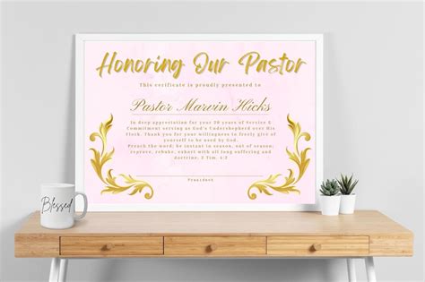 Editable Pastors Appreciation Certificate From Members Pastor T