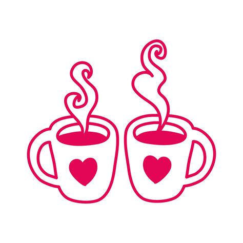 Feliz Dia De San Valentin Tazas De Cafe Con Corazones 2651823 Vector En