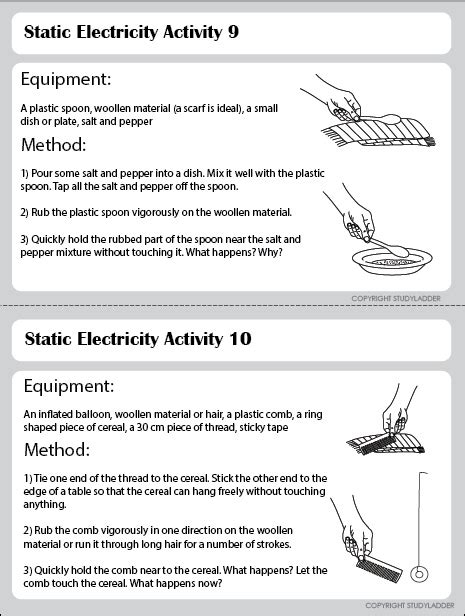 Static Electricity Experiments 9-10 - Studyladder Interactive Learning ...