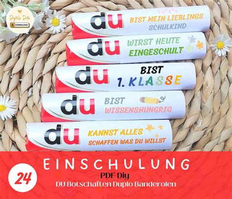 Duplo Banderole Einschulung Du Botschaften 1 Klasse Schulkind Geschenk