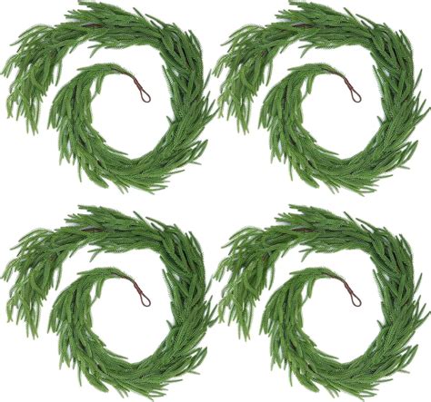 Pcs Artificial Norfolk Pine Garlands Real Touch Winter Pine Garland