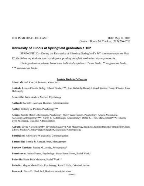 University Of Illinois At Springfield Graduates 1162