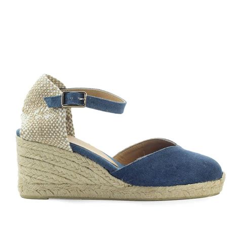 Buy CastaÑer Chiarita Denim Blue Espadrille With Wedge At 5 Off