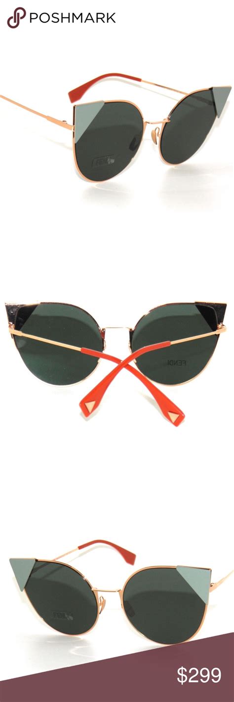 Fendi Authentic Sunglasses 0190s Gold Coppergreen