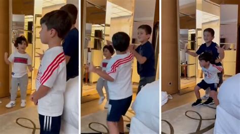 Los Hijos De Messi Sacados Bailando Al Ritmo Del Nuevo Tema De Bizarrap