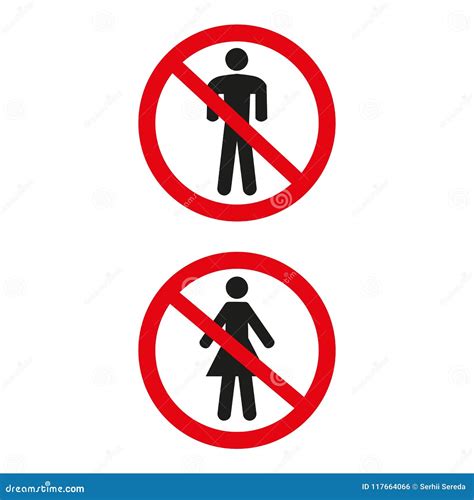 No Man And No Woman Sign On White Background Stock Illustration