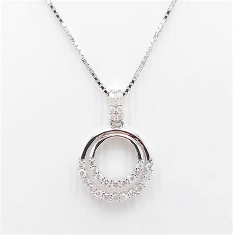 Karaat Witgoud Collier Met Hanger Diamanten Catawiki