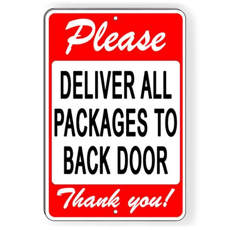 Please Deliver All Packages To Back Door Sign Decal Yard Etsy