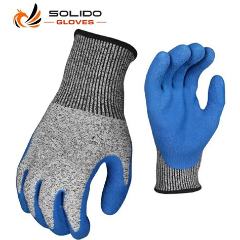 Hppe Cut Resistant Latex Working Gloves Solido Safety Gloves Factory