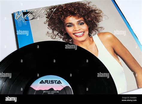 Dance-rock, RnB and pop artist, Whitney Houston music album on vinyl record LP disc. Self Titled ...