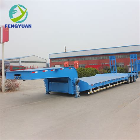 Fengyuan Axle Hydraulic Lowboy Lowbed Truck Semi Trailer Semi