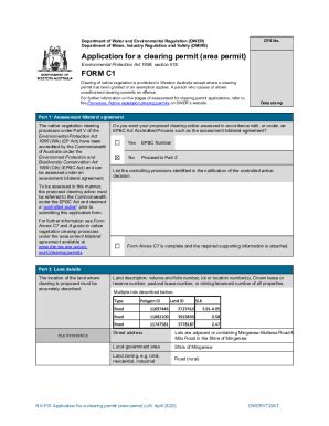 Fillable Online Application Area Permit Form C1 Shire Of Mingenew