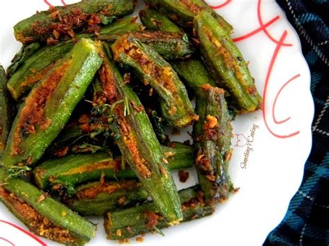 Stuffed Okra Fry Bharwan Bhindi Recipe No Onion No Garlic